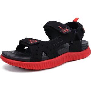 Casual Hiking Sandals Men's Black Red Athletic Sports Walking Fisherman Shoes